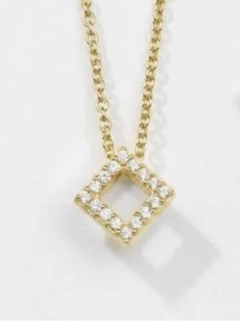 NWT Touchstone Crystal “Square One Necklace, Golden”; LBD Collection, Retired